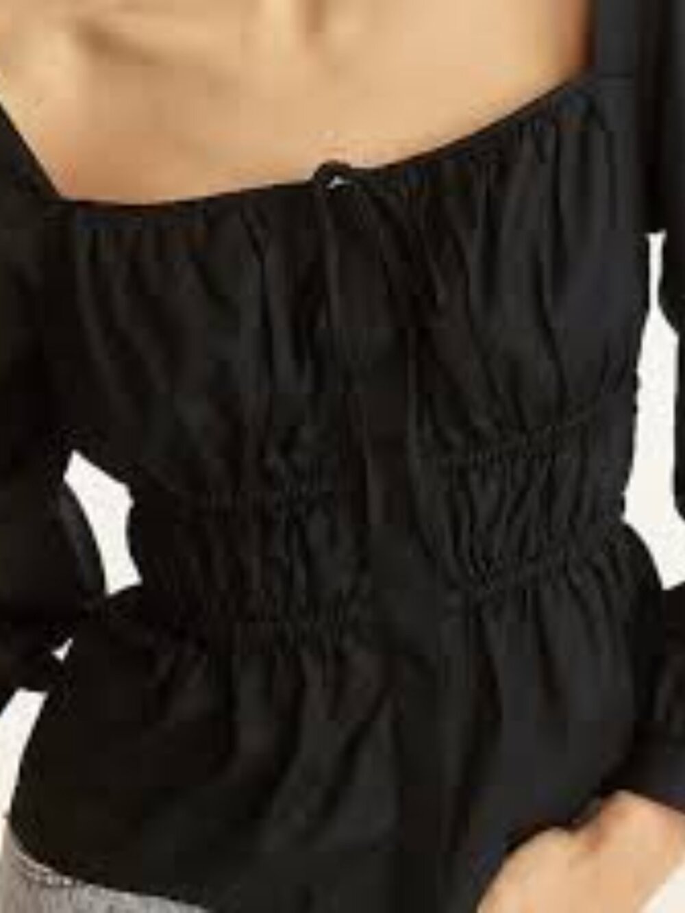 JCrew Cinched Waist Top in Herringbone Cotton - Size 6 runs large